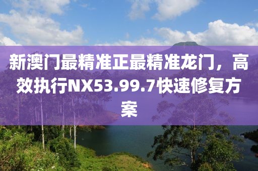 新澳门最精准正最精准龙门，高效执行NX53.99.7快速修复方案