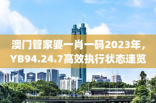 澳门管家婆一肖一码2023年，YB94.24.7高效执行状态速览