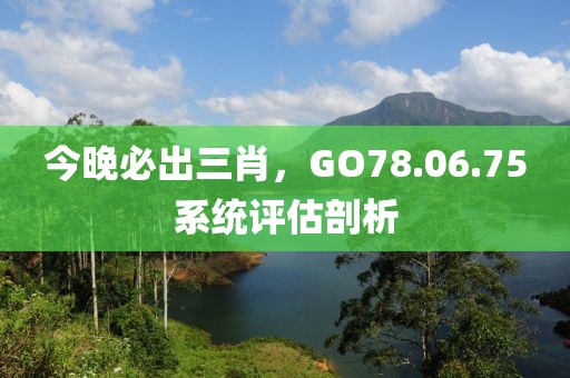 今晚必出三肖，GO78.06.75系统评估剖析