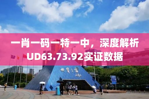 一肖一码一特一中，深度解析UD63.73.92实证数据
