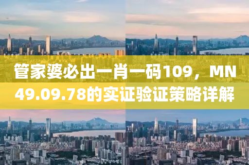 管家婆必出一肖一码109，MN49.09.78的实证验证策略详解
