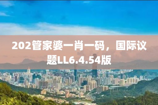 202管家婆一肖一码，国际议题LL6.4.54版