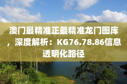 澳门最精准正最精准龙门图库，深度解析：KG76.78.86信息透明化路径