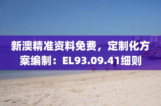 新澳精准资料免费，定制化方案编制：EL93.09.41细则