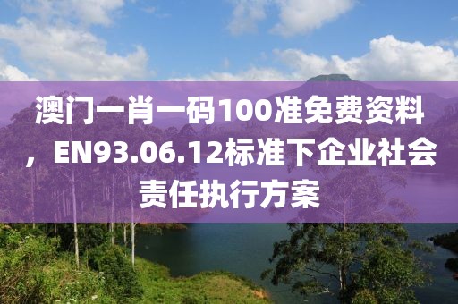 澳门一肖一码100准免费资料，EN93.06.12标准下企业社会责任执行方案