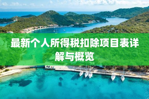 最新个人所得税扣除项目表详解与概览