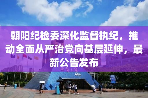 朝阳纪检委深化监督执纪，推动全面从严治党向基层延伸，最新公告发布