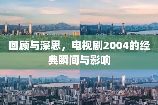 回顾与深思，电视剧2004的经典瞬间与影响